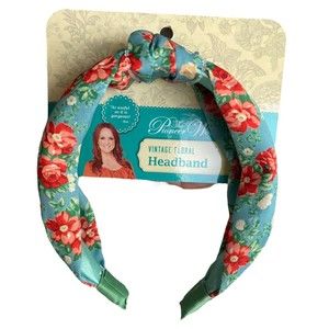 Pioneer Woman Vintage Floral Headband Green With Red Roses New